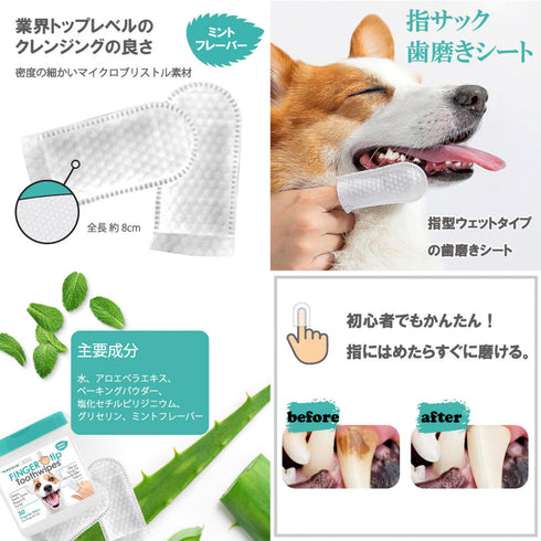 フィンガーティップワイプ歯用 50枚入り ペット用品