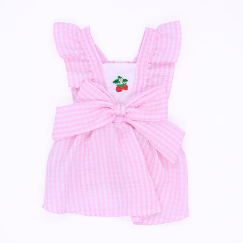 pipi ギンガムチェック ワンピース ピンク/ブルー 犬 いぬ 犬服 ペットウェア ドッグウェア 春服 夏服 春夏服 ミニチュアダックス 日焼け対策 女の子 フリル かわいい
