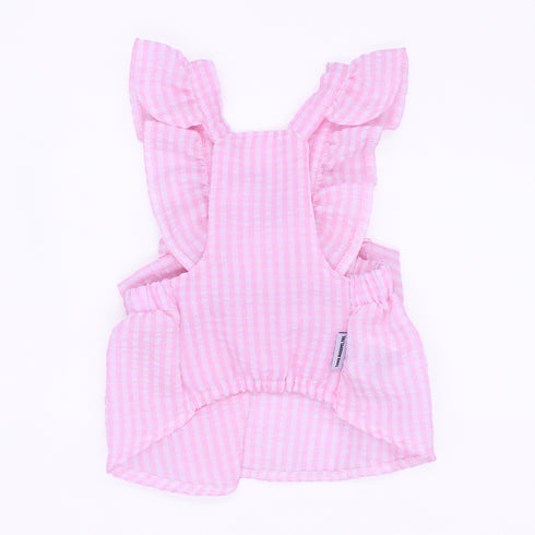 pipi ギンガムチェック ワンピース ピンク/ブルー 犬 いぬ 犬服 ペットウェア ドッグウェア 春服 夏服 春夏服 ミニチュアダックス 日焼け対策 女の子 フリル かわいい