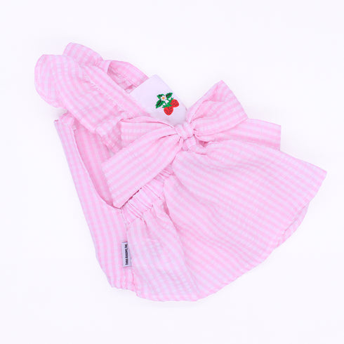 pipi ギンガムチェック ワンピース ピンク/ブルー 犬 いぬ 犬服 ペットウェア ドッグウェア 春服 夏服 春夏服 ミニチュアダックス 日焼け対策 女の子 フリル かわいい