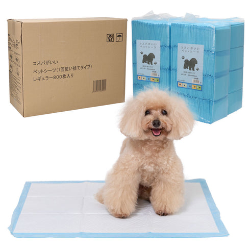 コスパがいいペットシーツ 薄型 レギュラー 800枚・ワイド400 枚・スーパーワイド 200枚 / 大容量 まとめ買い 業務用ケース ペット用 犬 トイレシート 1回使い捨て いぬ 猫 ねこ システムトイレ