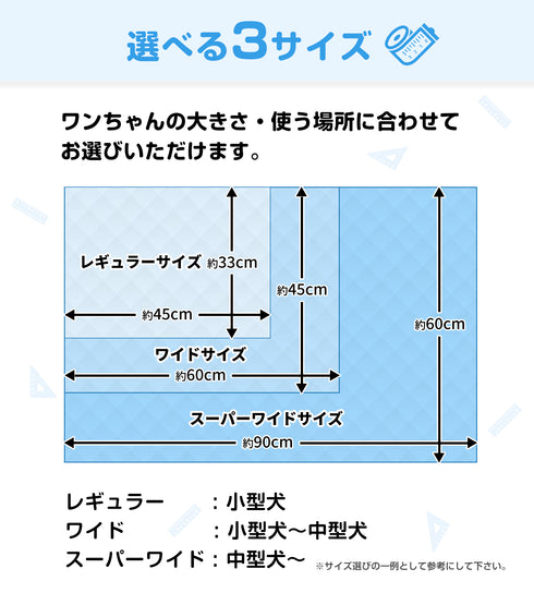 テープ付きがうれしいペットシーツ薄型 レギュラー 800枚・ワイド400 枚・スーパーワイド 200枚 / 大容量 まとめ買い 業務用ケース ペット用 犬 トイレシート 1回使い捨て いぬ 猫 ねこ システムトイレ マーキング防止 ずれ防止 壁