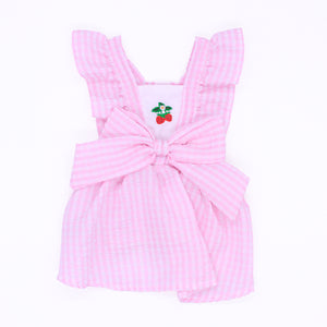 pipi ギンガムチェック ワンピース ピンク/ブルー 犬 いぬ 犬服 ペットウェア ドッグウェア 春服 夏服 春夏服 ミニチュアダックス 日焼け対策 女の子 フリル かわいい