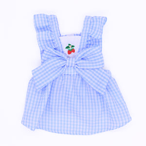 pipi ギンガムチェック ワンピース ピンク/ブルー 犬 いぬ 犬服 ペットウェア ドッグウェア 春服 夏服 春夏服 ミニチュアダックス 日焼け対策 女の子 フリル かわいい