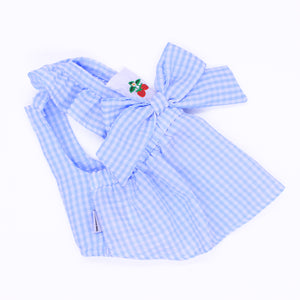 pipi ギンガムチェック ワンピース ピンク/ブルー 犬 いぬ 犬服 ペットウェア ドッグウェア 春服 夏服 春夏服 ミニチュアダックス 日焼け対策 女の子 フリル かわいい