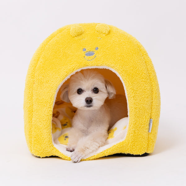 プーさんフェイスボアドームベッド ペット用品