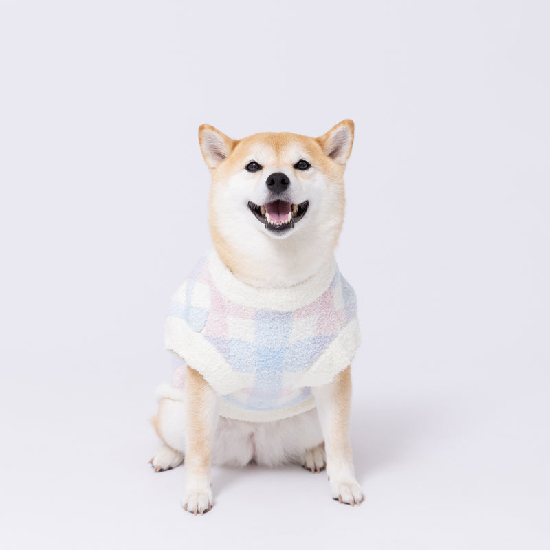 ミッフィーチェックシェニールニット中・大型犬 ペット用品