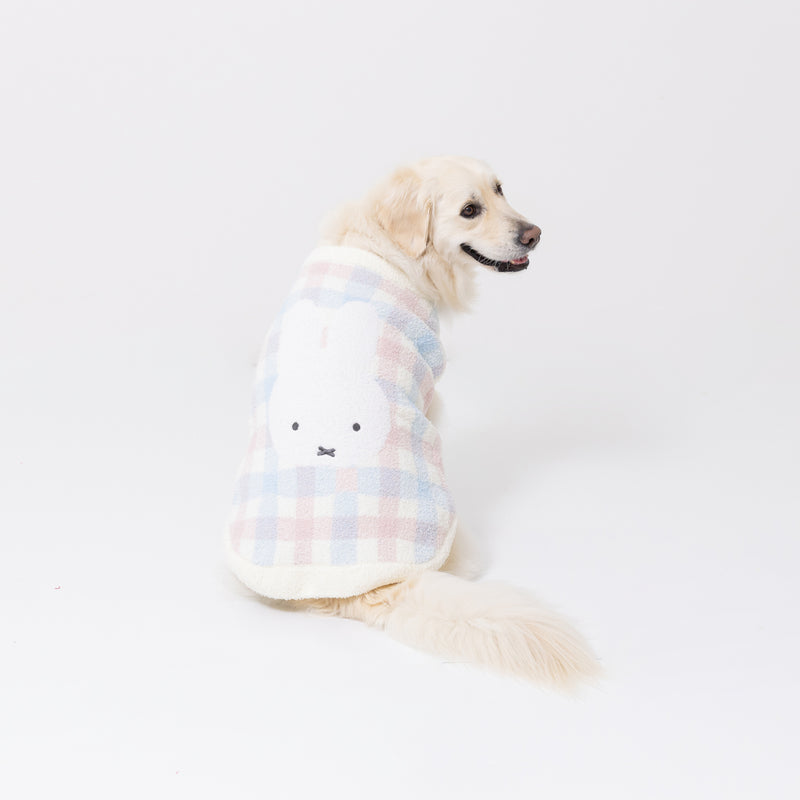 ミッフィーチェックシェニールニット中・大型犬 ペット用品