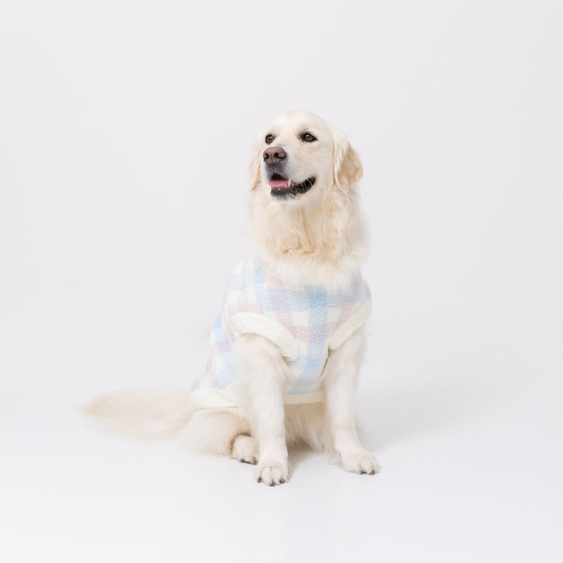 ミッフィーチェックシェニールニット中・大型犬 ペット用品