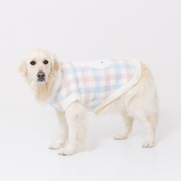 ミッフィーチェックシェニールニット中・大型犬 ペット用品