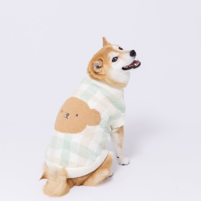 ボリスチェックシェニールニット中・大型犬 ペット用品