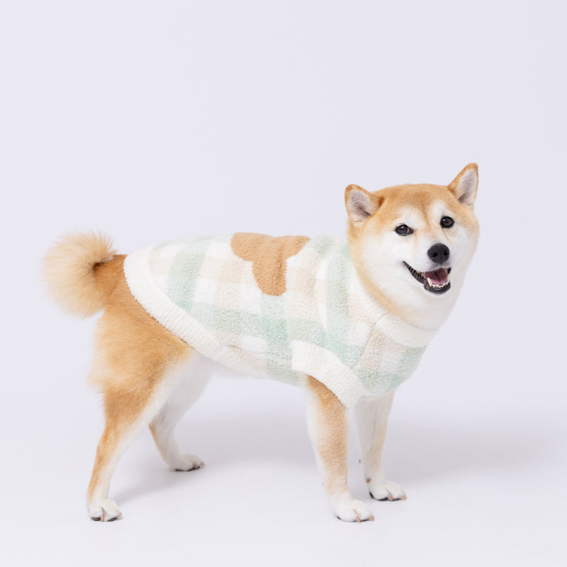 ボリスチェックシェニールニット中・大型犬 ペット用品