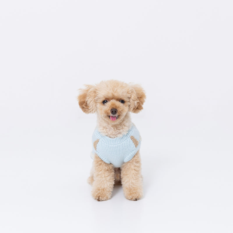 【3点購入で50％OFF】pipiダイヤ柄ニット ペット用品 ペットウェア 犬服