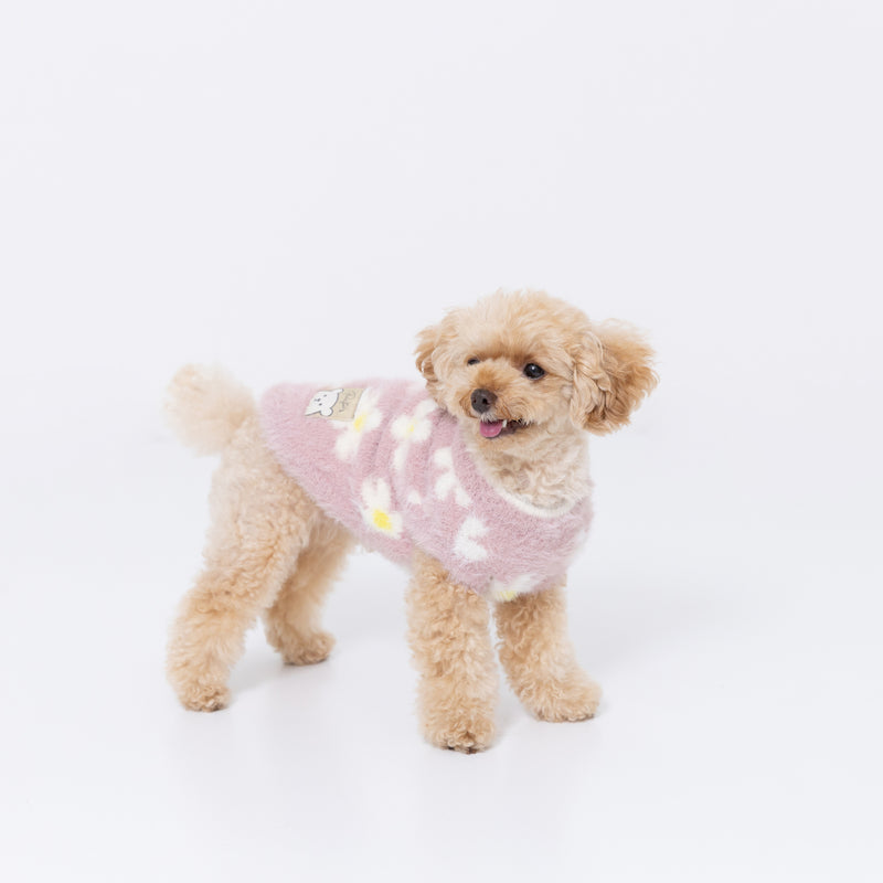 【3点購入で50％OFF】pipiフラワーシャギーニット ペット用品 ペットウェア 犬服