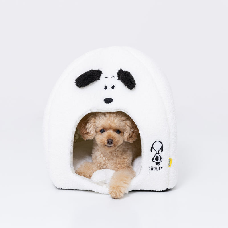 SNOOPY スヌーピーフェイス柄ボアドームベッド ペット用品 ペットベッド