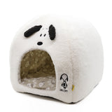 SNOOPY スヌーピーフェイス柄ボアドームベッド ペット用品 ペットベッド