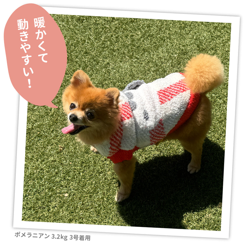 スヌーピーチェックシェニールニット　 ペット用品