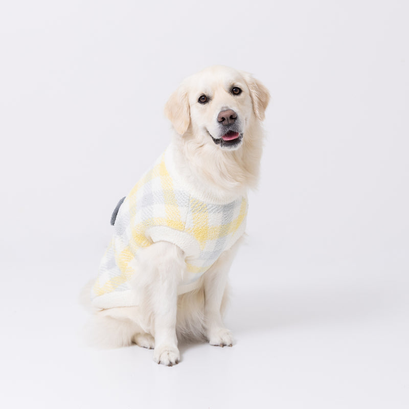 スヌーピーチェックシェニールニット中・大型犬 ペット用品