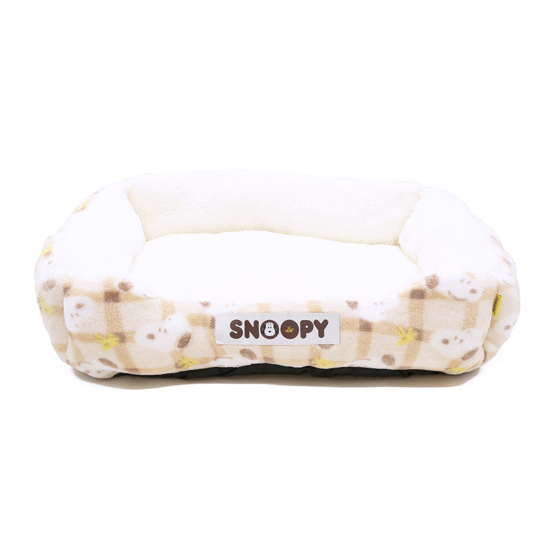 スヌーピーチェックボアソファ ペット用品