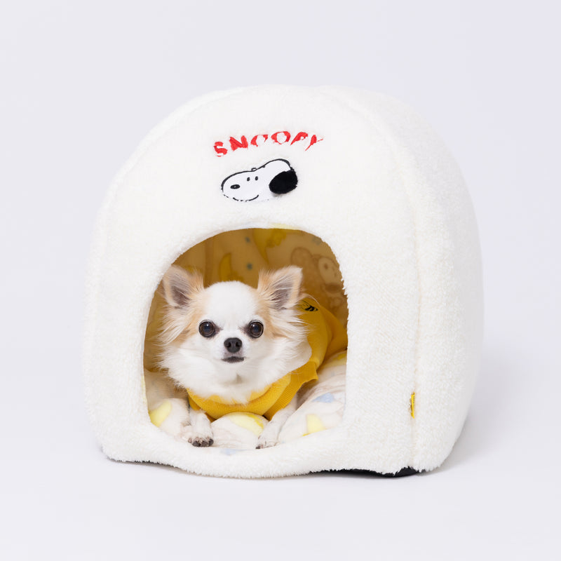 スヌーピー雲柄ボアドームベッド ペット用品