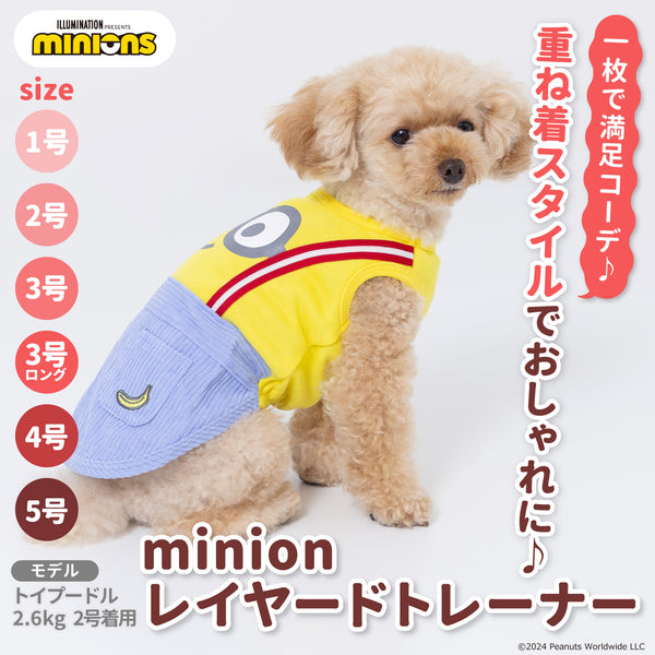 【3点購入で50％OFF】minionレイヤードトレーナー ペット用品 ペットウェア 犬服