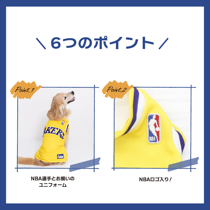 NBA Los Angeles Lakers ジャージー中大型犬  NBA公式ライセンス ペット商品