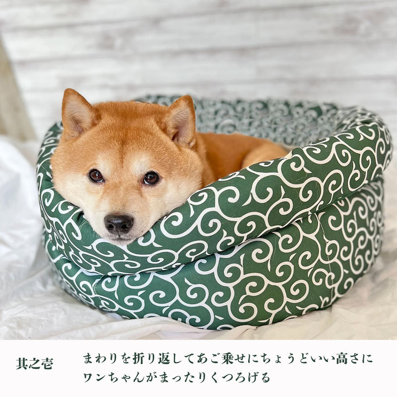 mamemochi 沼る唐草ラウンドベッド & ブランケット  セット〜唐草まみれシリーズ〜