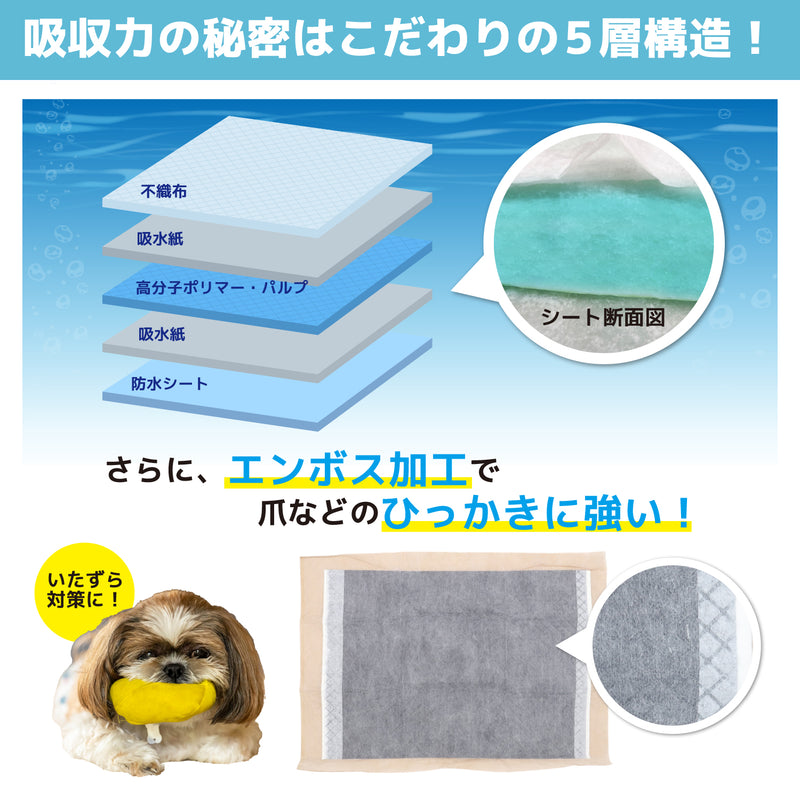 炭が入った消臭ペットシーツ　レギュラー/400枚　ワイド/200枚　スーパーワイド/100枚