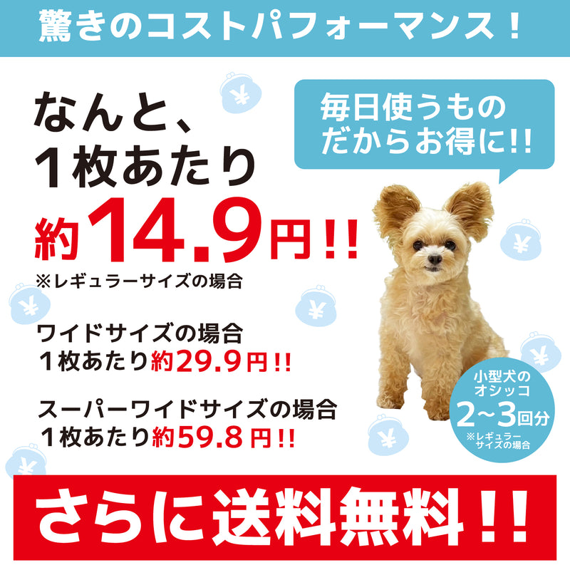 炭が入った消臭ペットシーツ　レギュラー/400枚　ワイド/200枚　スーパーワイド/100枚