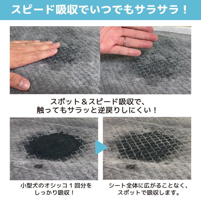 炭が入った消臭ペットシーツ　レギュラー/400枚　ワイド/200枚　スーパーワイド/100枚