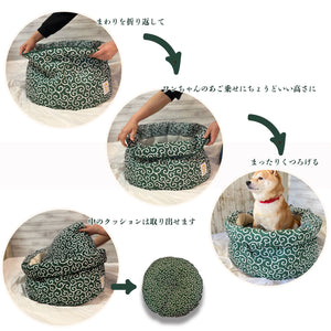 mamemochi 沼る唐草ラウンドベッド & ブランケット  セット〜唐草まみれシリーズ〜