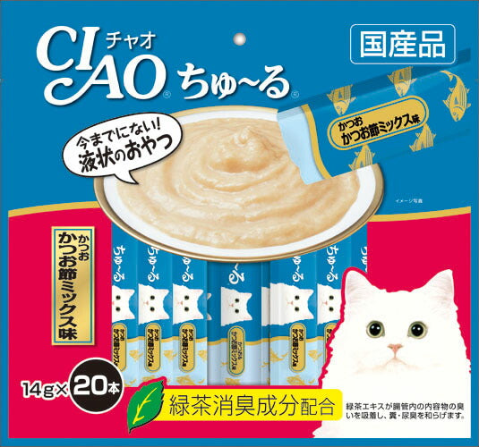 いなば CIAO ちゅ～るかつお かつお節ミックス味 １４ｇ× ２０本