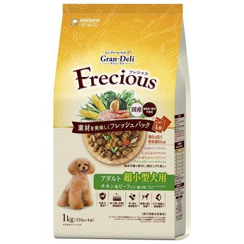ユニ・チャーム グラン・デリ フレシャス(GranDELI Frecious)アダルト超小型ＣＢ１ｋｇ / 犬 いぬ ドッグフード プレミアムフード 主食 国産 健康 フリーズドライ 製法