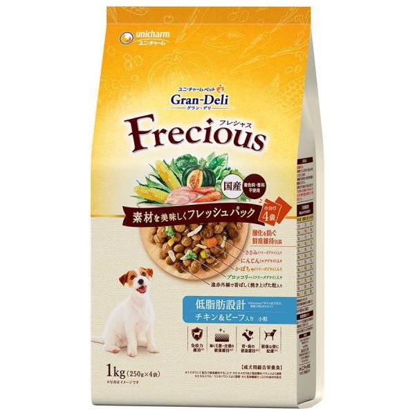 ユニ・チャーム グラン・デリ フレシャス(GranDELI Frecious) アダルト低脂肪Ｃ＆Ｂ１ｋｇ / 犬 いぬ ドッグフード プレミアムフード 主食 国産 健康 フリーズドライ 製法