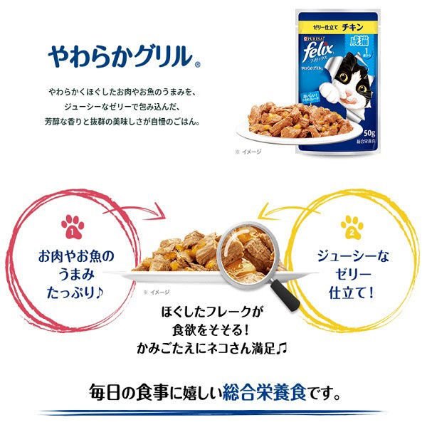 ネスレピュリナ フィリックス パウチ やわらかグリル 子ねこ お魚お肉バラエティ １２袋入り600g / 猫 ねこ キャットフード ウェットフード 水分補給 総合栄養食