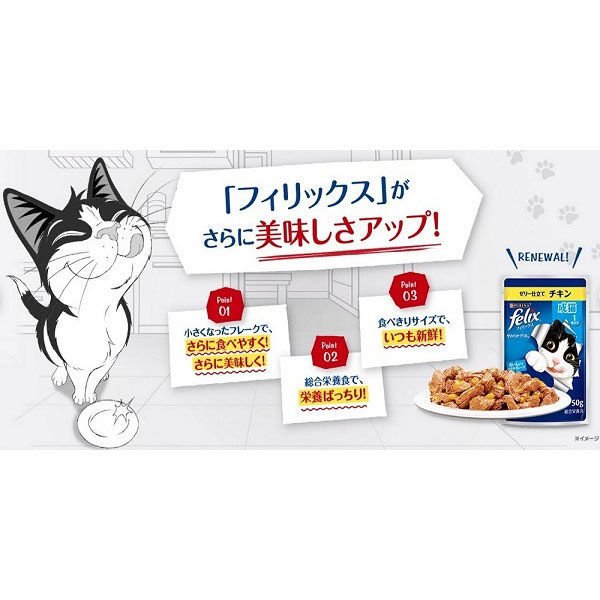 ネスレピュリナ フィリックス パウチ やわらかグリル 成猫 お魚お肉バラエティ １２袋入り600g / 猫 ねこ キャットフード ウェットフード 水分補給 総合栄養食