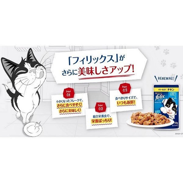 ネスレピュリナ フィリックス パウチ 成猫 ツナ３種バラエティ １２袋入り600g / 猫 ねこ キャットフード ウェットフード 水分補給 総合栄養食
