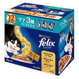 ネスレピュリナ フィリックス パウチ 成猫 ツナ３種バラエティ １２袋入り600g / 猫 ねこ キャットフード ウェットフード 水分補給 総合栄養食